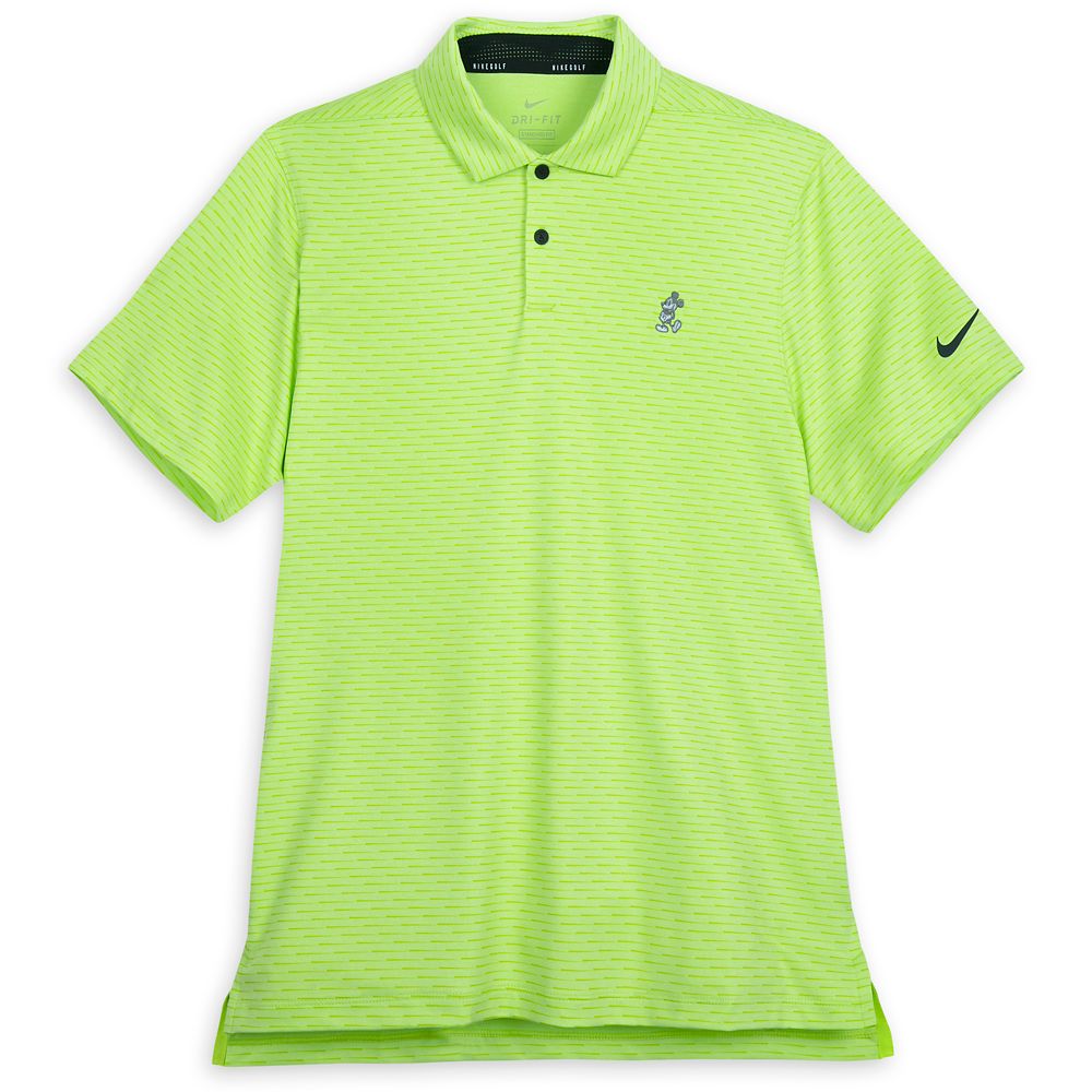 Mickey Mouse Performance Polo Shirt for Men by Nike – Green Stripe