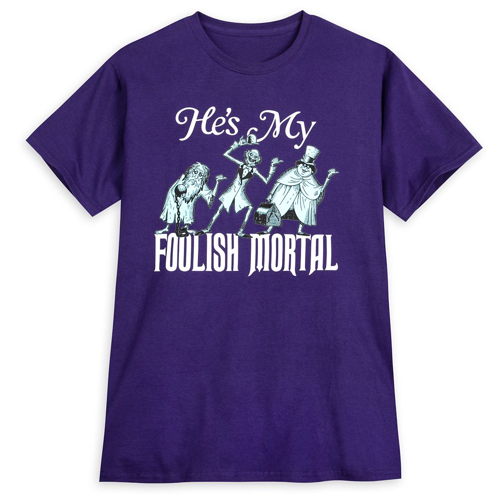 The Haunted Mansion ”He’s My Foolish Mortal” T-Shirt for Adults now out for purchase