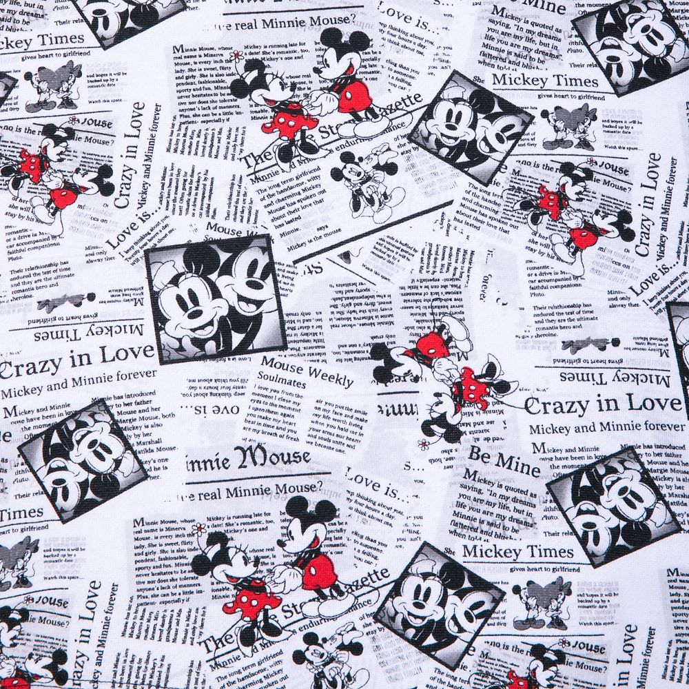 Mickey and Minnie Mouse Newsprint Pullover Hoodie for Women – Disneyland