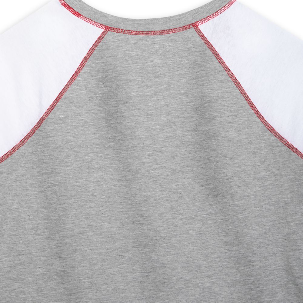 Mickey and Minnie Mouse Newsprint Raglan Long Sleeve T-Shirt for Women – Disneyland