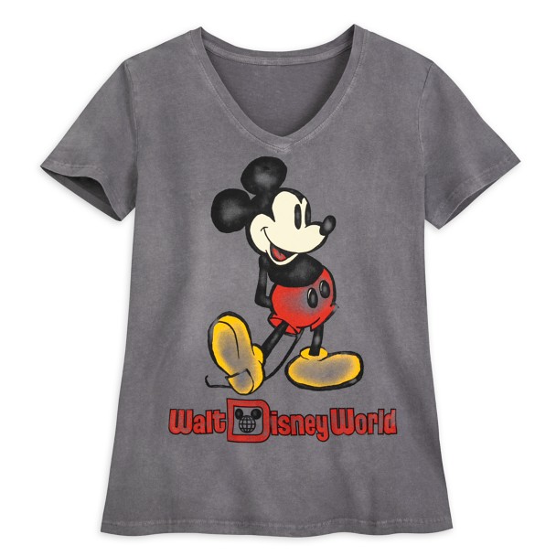 Mickey Mouse V-Neck T-Shirt for Women – Walt Disney World – Charcoal