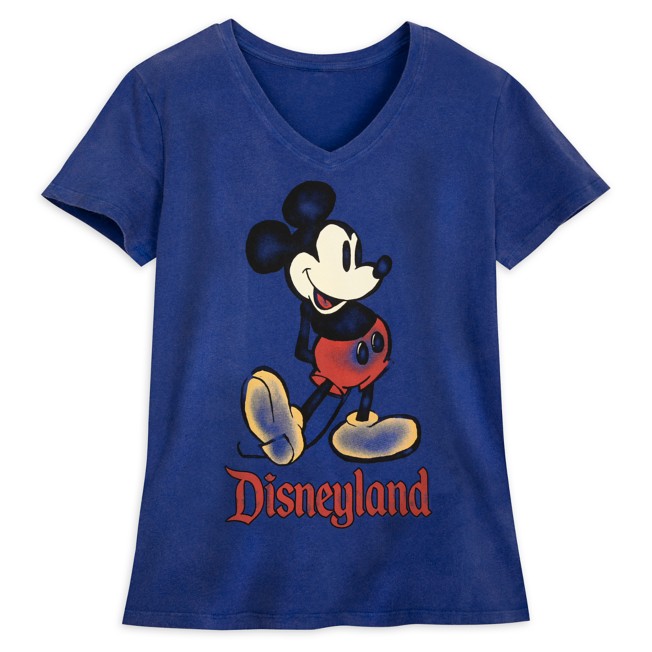 Mickey Mouse V-Neck T-Shirt for Women – Disneyland – Navy