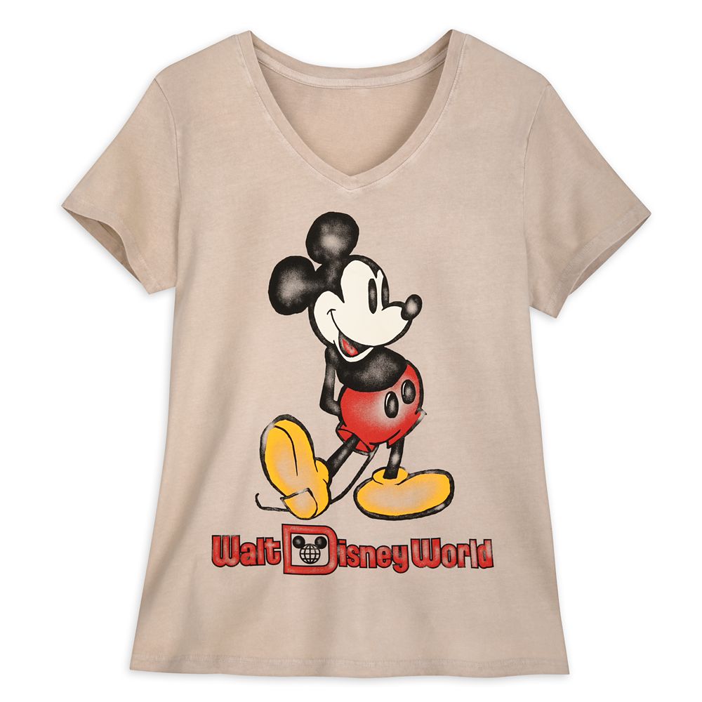 Mickey Mouse V-Neck T-Shirt for Women – Walt Disney World – Oatmeal