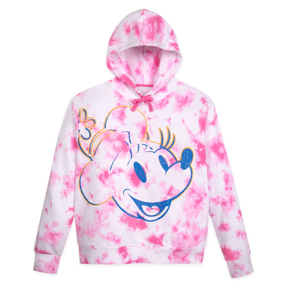 Minnie Mouse Tie Dye Pullover Hoodie for Adults – Disneyland – Pink