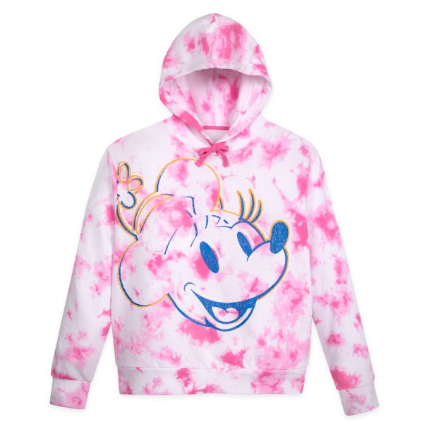 Minnie Mouse Tie-Dye Pullover Hoodie for Adults – Disneyland – Pink