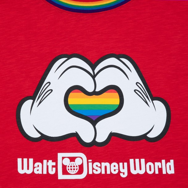 Mickey Mouse Heart Hands Ringer T-Shirt for Adults – Walt Disney World – Rainbow Disney Collection