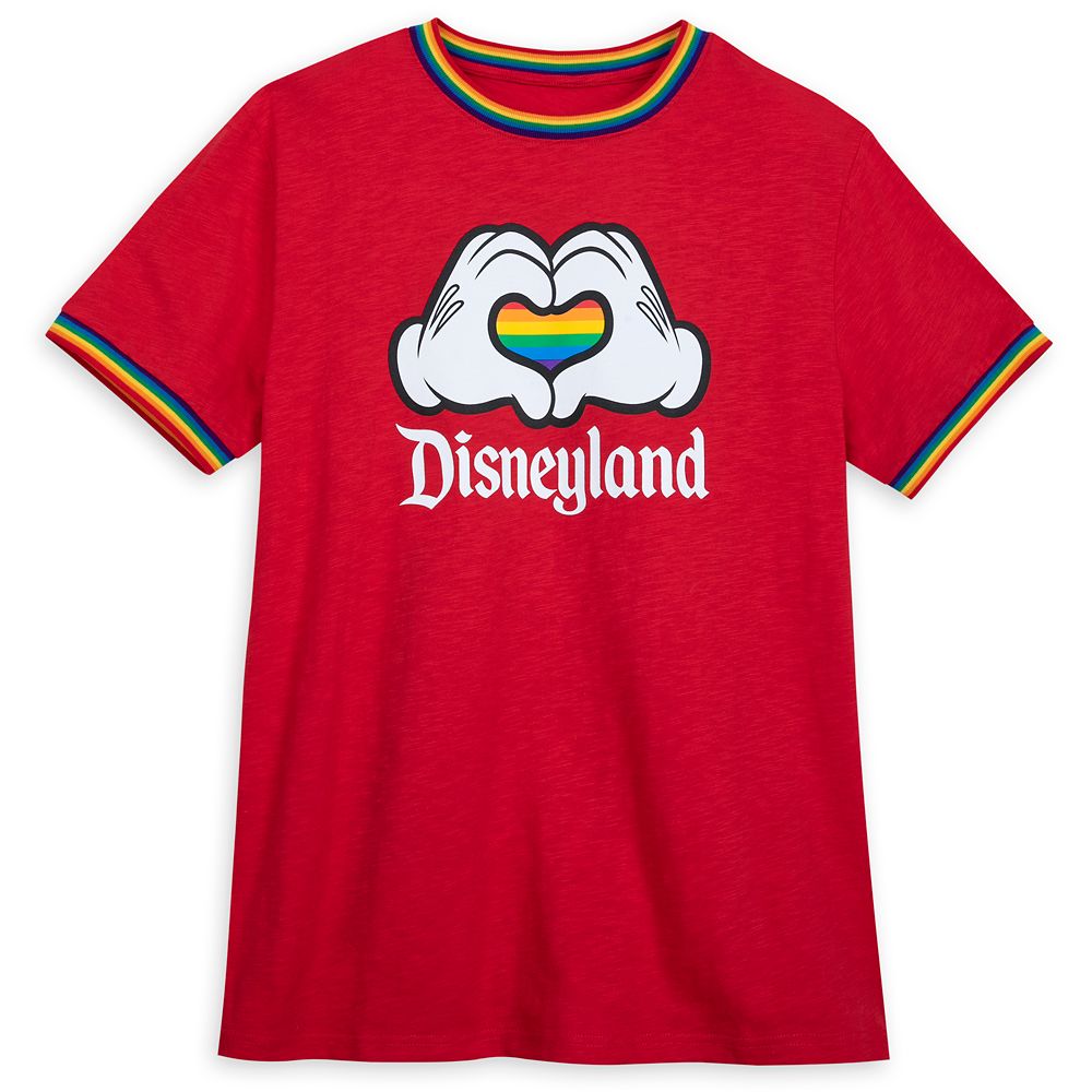 Mickey Mouse Heart Hands Ringer T-Shirt for Adults – Disneyland – Rainbow Disney Collection