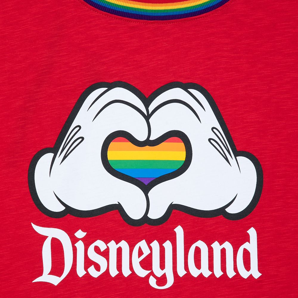 Mickey Mouse Heart Hands Ringer T-Shirt for Adults – Disneyland – Rainbow Disney Collection
