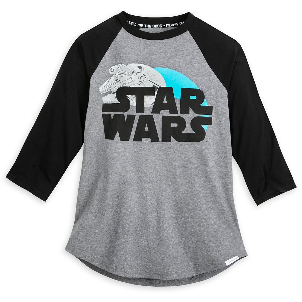 Star Wars Logo Millennium Falcon Baseball T-Shirt for Adults by Our Universe