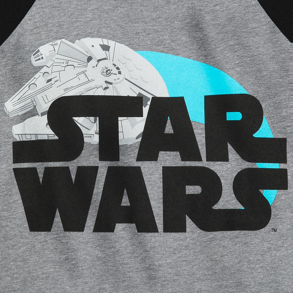Star Wars Logo Millennium Falcon Baseball T-Shirt for Adults by Our Universe