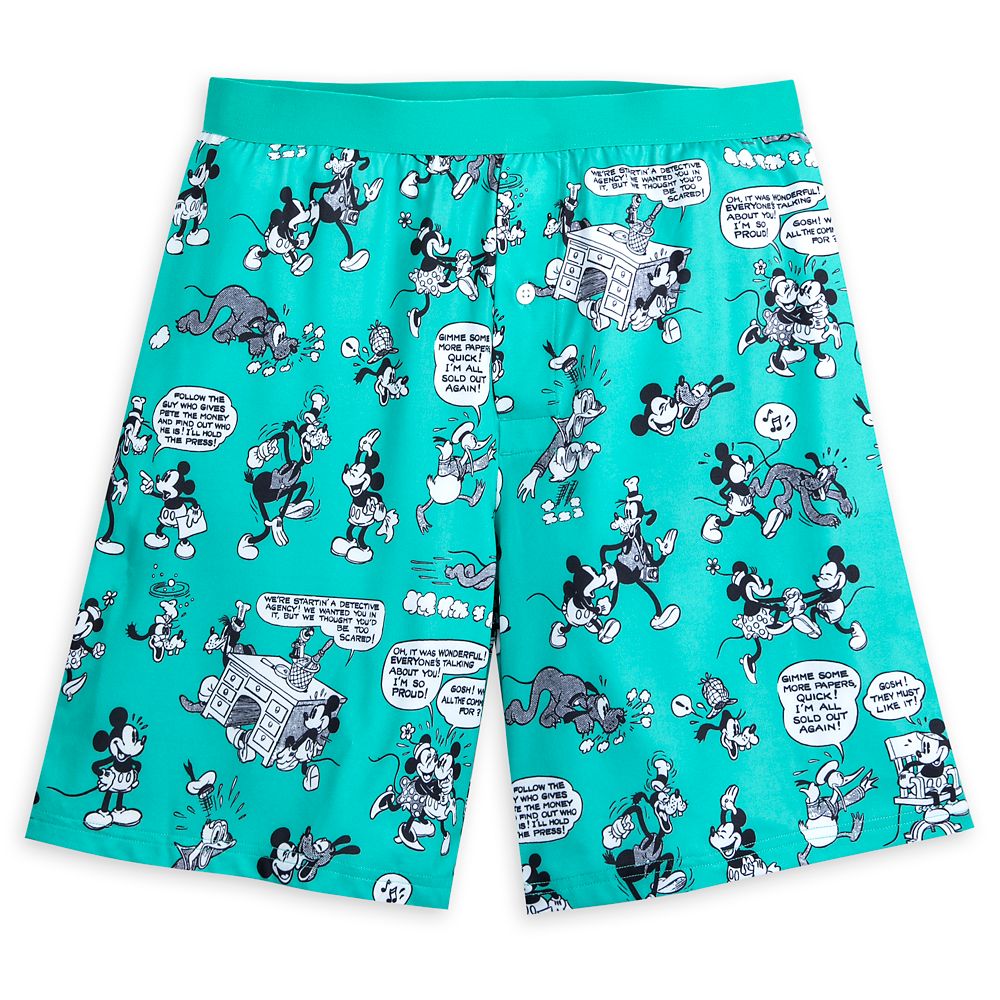 Disney Classic Mickey Mouse Womens Boxer Shorts - Black and White