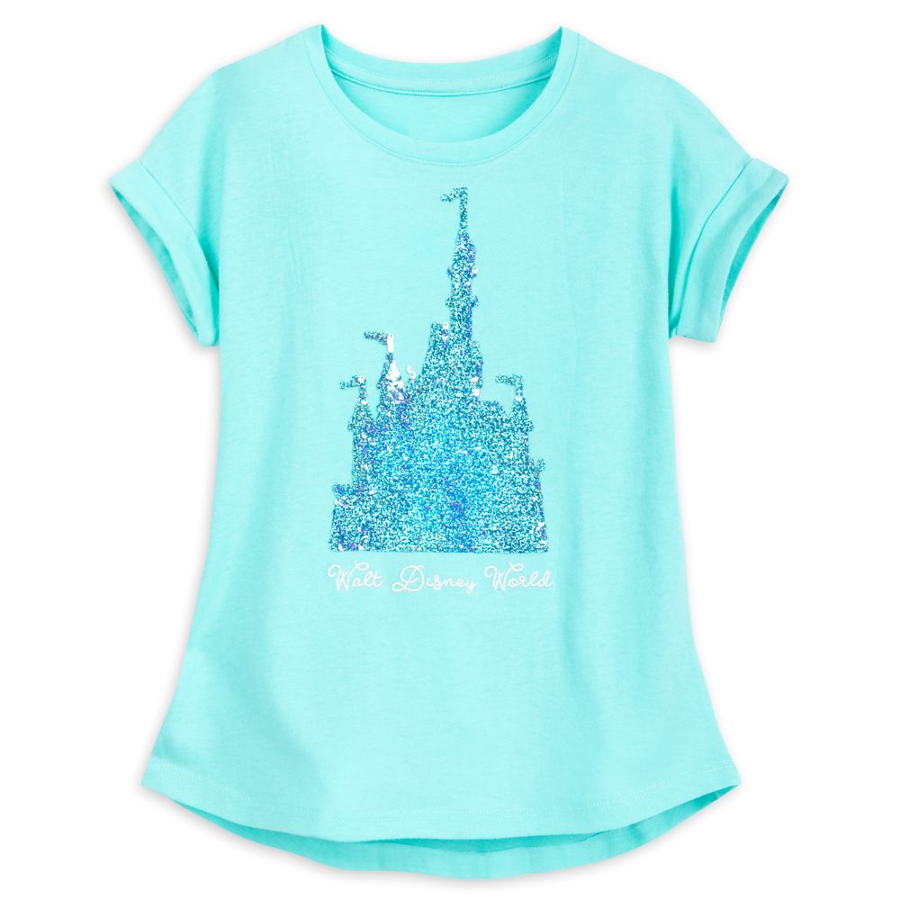 Fantasyland Castle Reversible Sequin T-Shirt for Girls – Walt Disney World