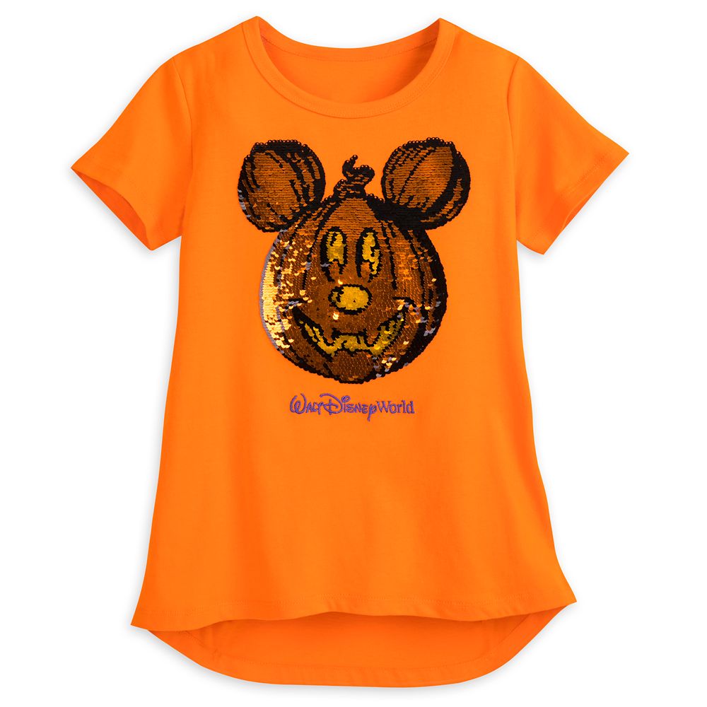 Mickey Mouse Reversible Sequin Pumpkin T-Shirt for Girls – Walt Disney World