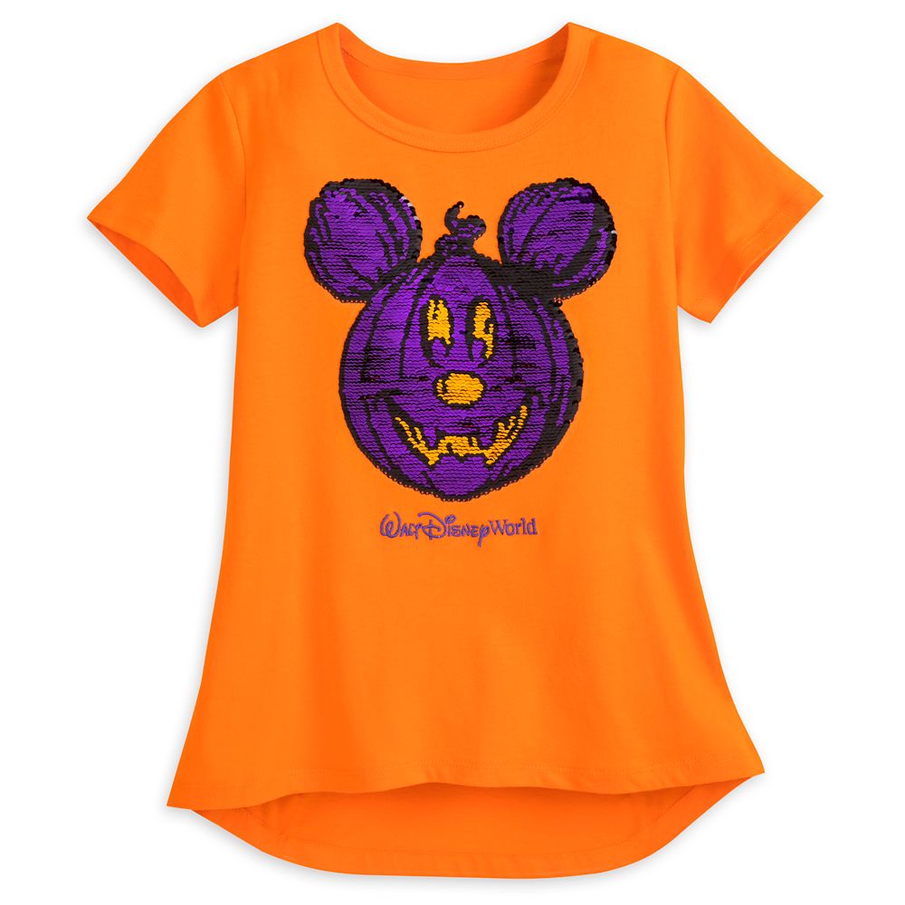 Mickey Mouse Reversible Sequin Pumpkin T-Shirt for Girls – Walt Disney World