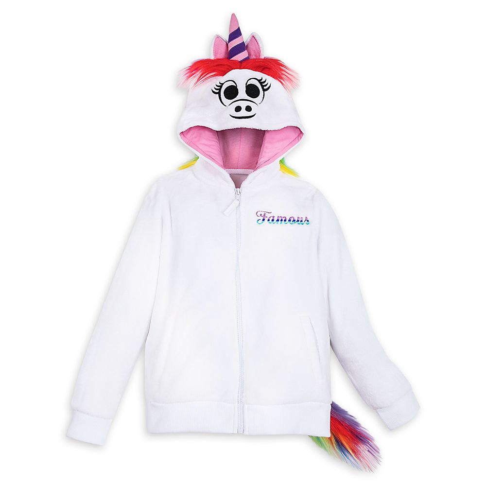 girls white zip up hoodie