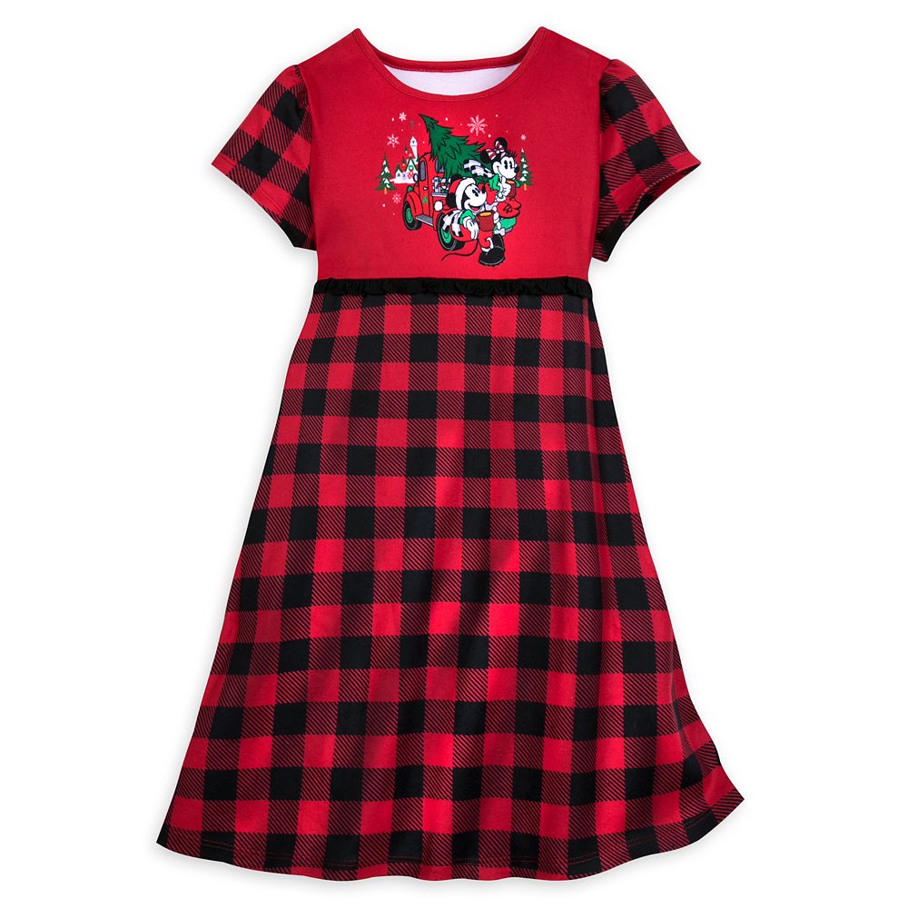 Mickey and Minnie Mouse Plaid Nightshirt for Girls