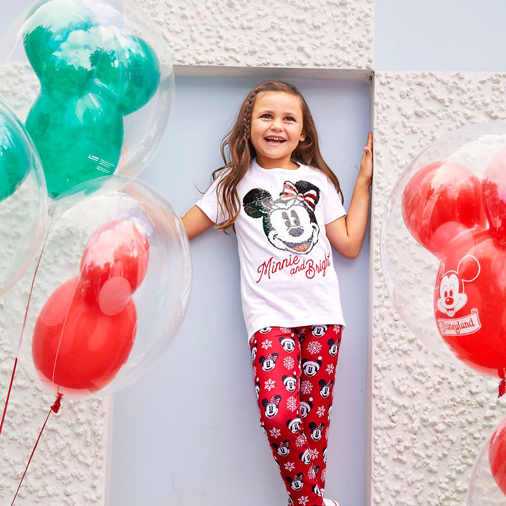 Mickey and Minnie Mouse Holiday Leggings for Girls