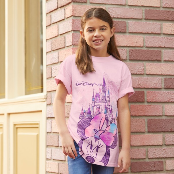 Minnie Mouse Cinderella Castle Sketch T-Shirt for Girls – Walt Disney World