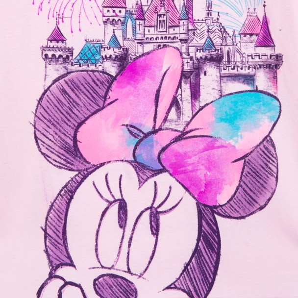 Minnie Mouse Sleeping Beauty Castle Sketch T-Shirt for Girls – Disneyland