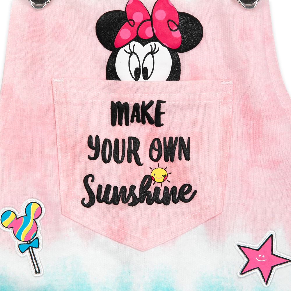 Minnie Mouse Tie-Dye Short Overalls for Girls