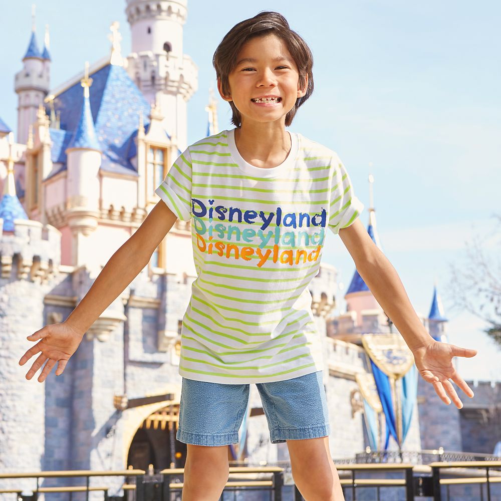Disneyland Neon Striped T-Shirt for Kids