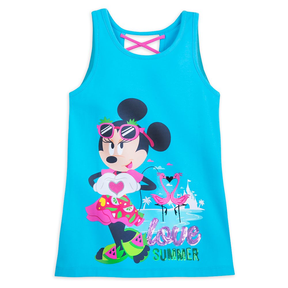 SALE Girls Mickey Minnie Mouse pink Vest top summer holiday