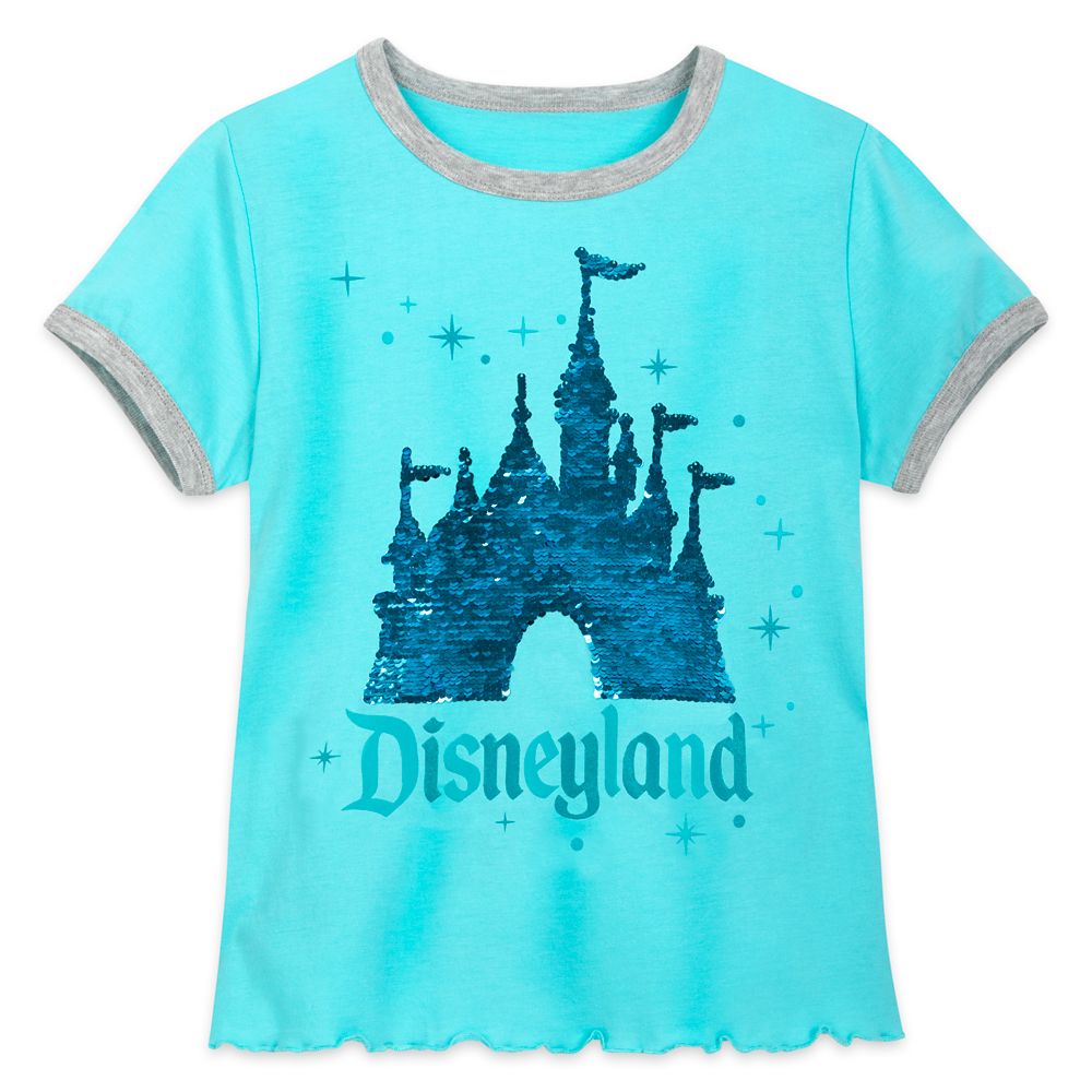 Sleeping Beauty Castle Reversible Sequin T-Shirt for Girls – Disneyland