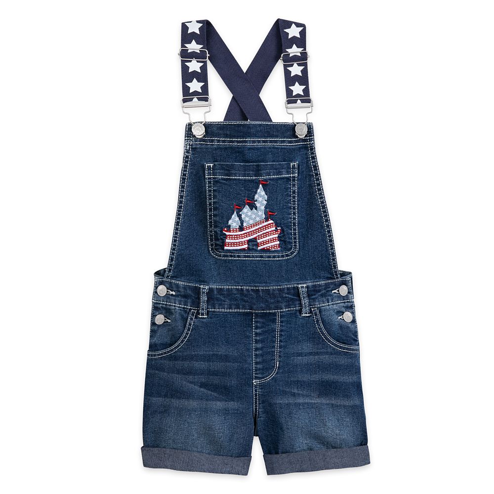 Fantasyland Castle Americana Overall Shorts for Girls