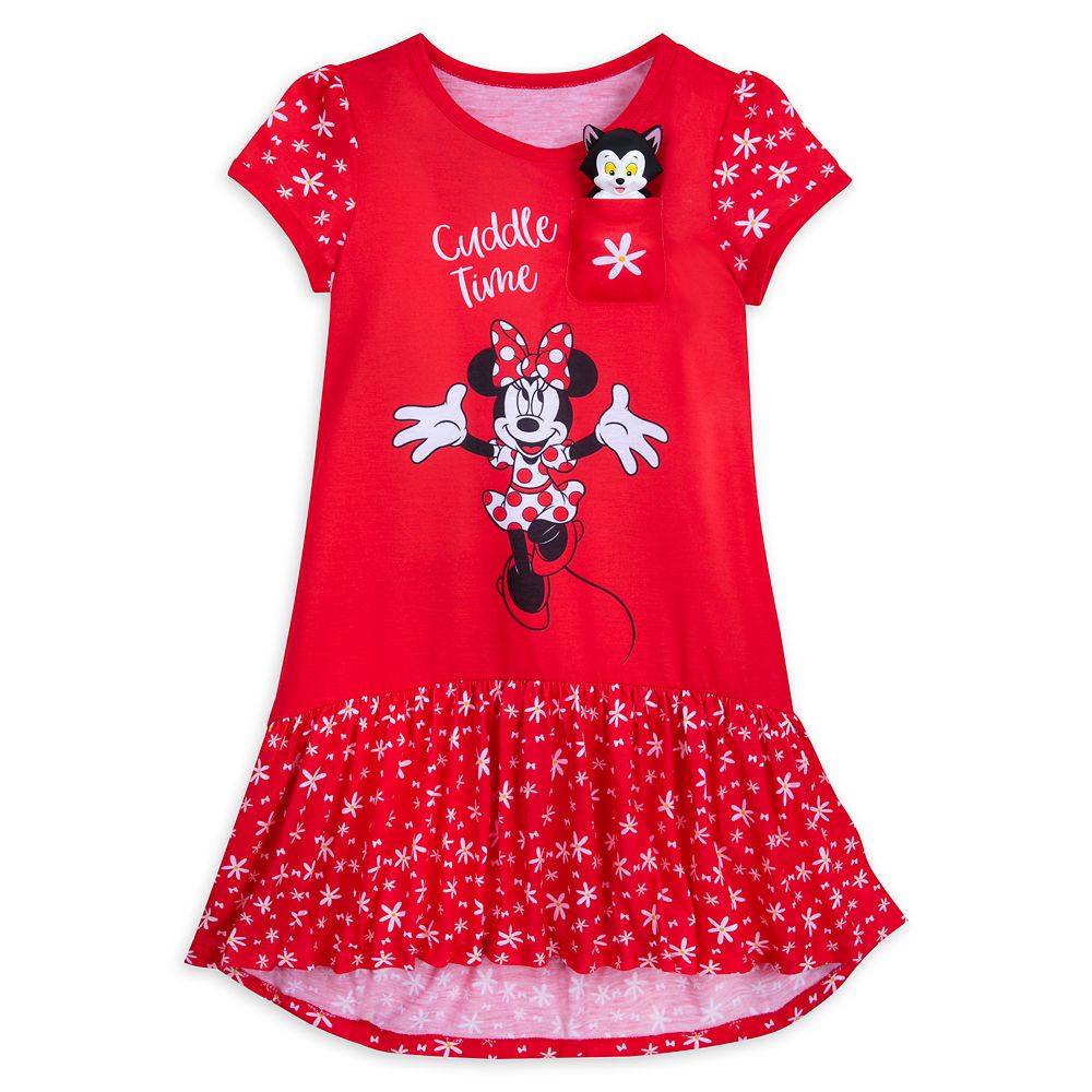 Minnie Mouse Nightshirt for Girls with Figaro Plush