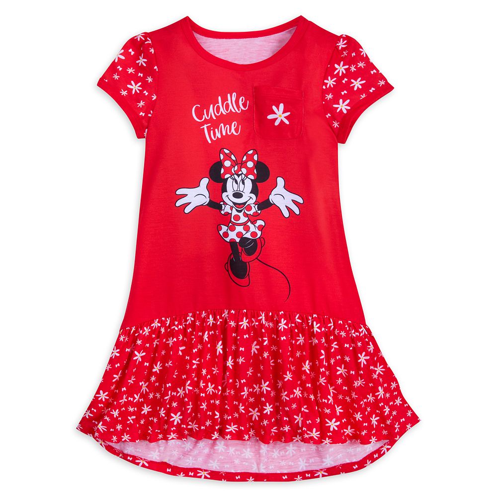 Minnie Mouse Nightshirt for Girls with Figaro Plush