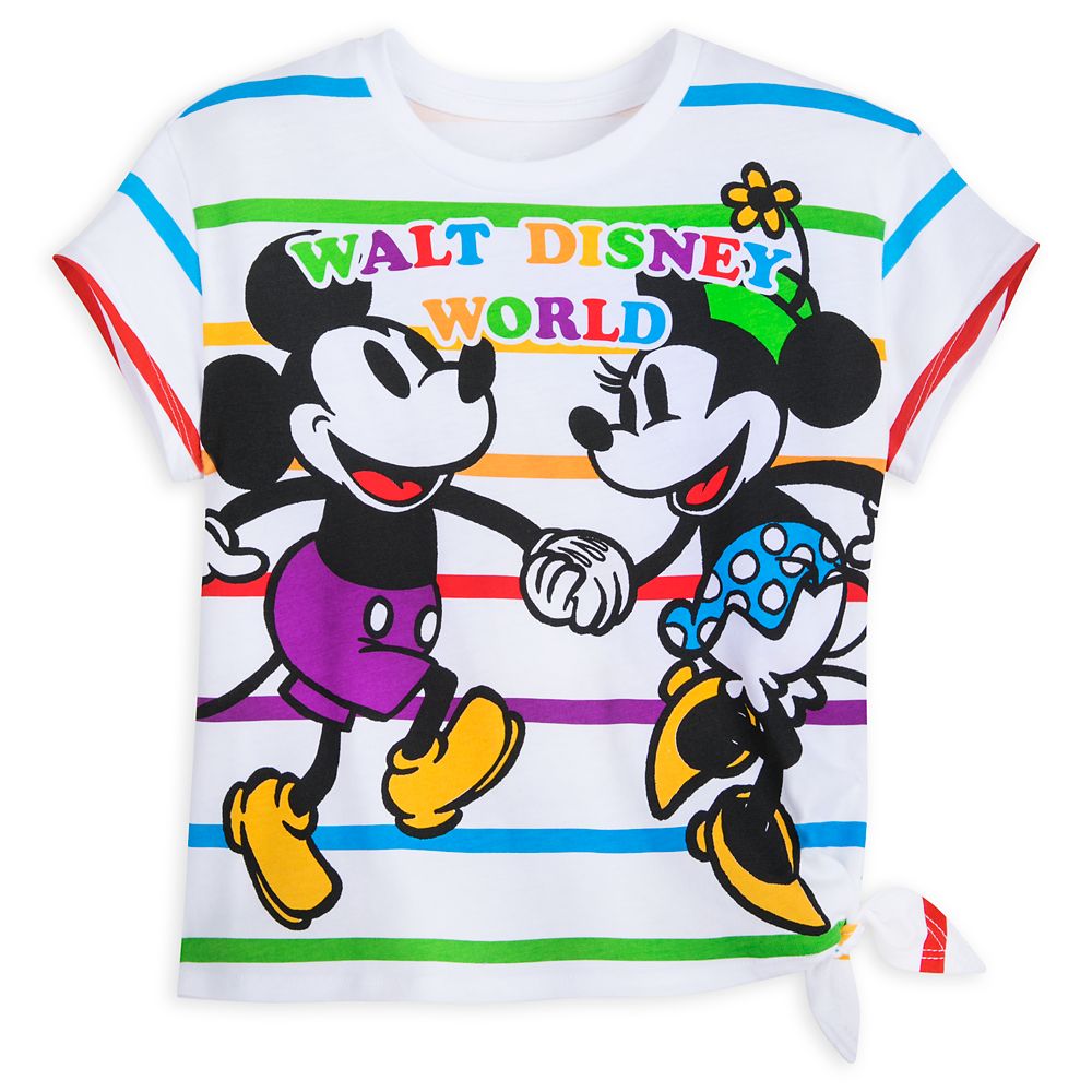 Mickey and Minnie Mouse Striped T-Shirt for Kids – Walt Disney World