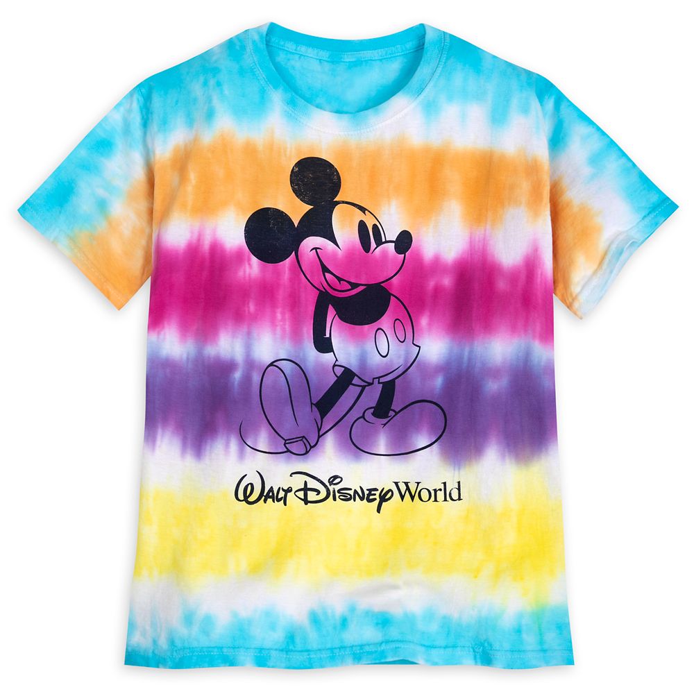 Junior Womens Disney Mickey Mouse Red Tie Dye Crop T-Shirt Tee