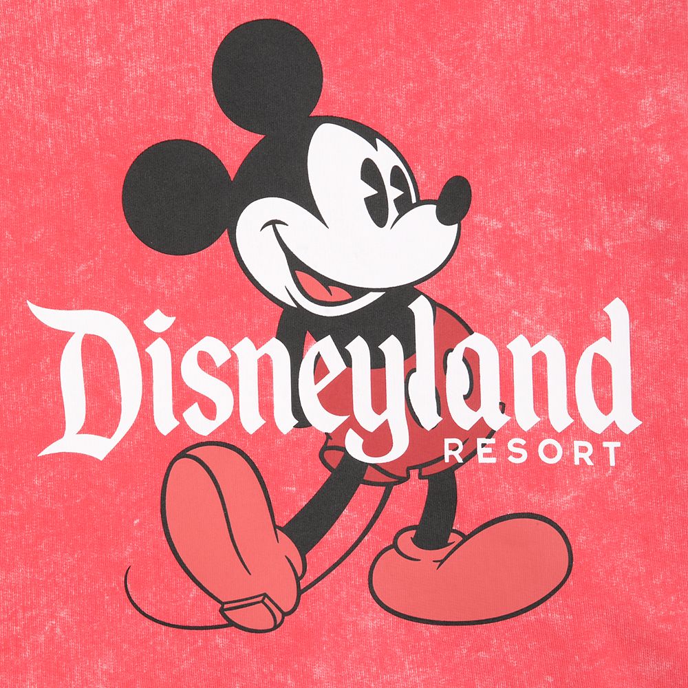 Mickey Mouse Mineral Wash Sweatshirt for Kids – Disneyland – Red