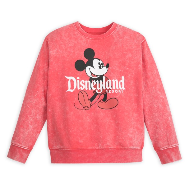 Mickey Mouse Mineral Wash Sweatshirt for Kids – Disneyland – Red
