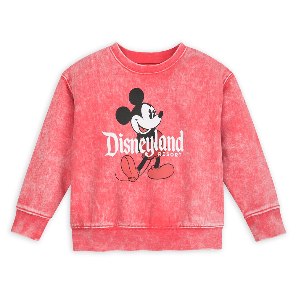 Mickey Mouse Mineral Wash Sweatshirt for Toddlers – Disneyland – Red – Buy Now