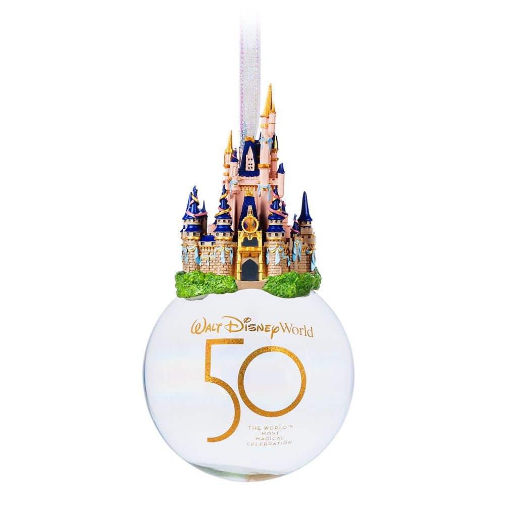 Cinderella Castle Glass Ball Ornament – Walt Disney World 50th Anniversary