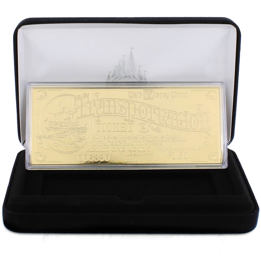 Walt Disney World Replica 24K Gold Plated Transportation Ticket - Limited Edition