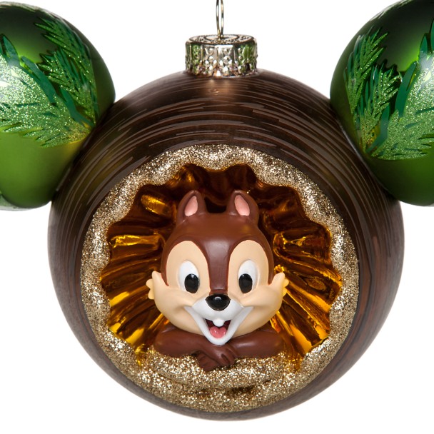 Chip 'n Dale Glass Mickey Mouse Icon Ornament