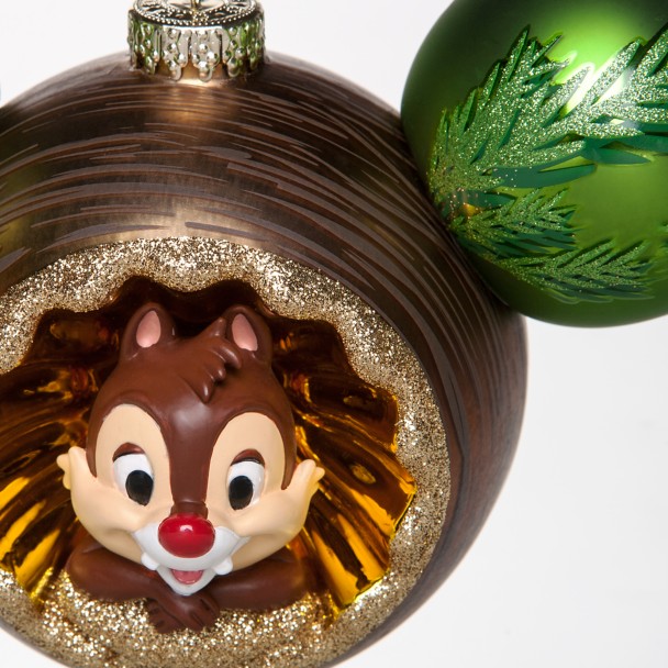 Chip 'n Dale Glass Mickey Mouse Icon Ornament