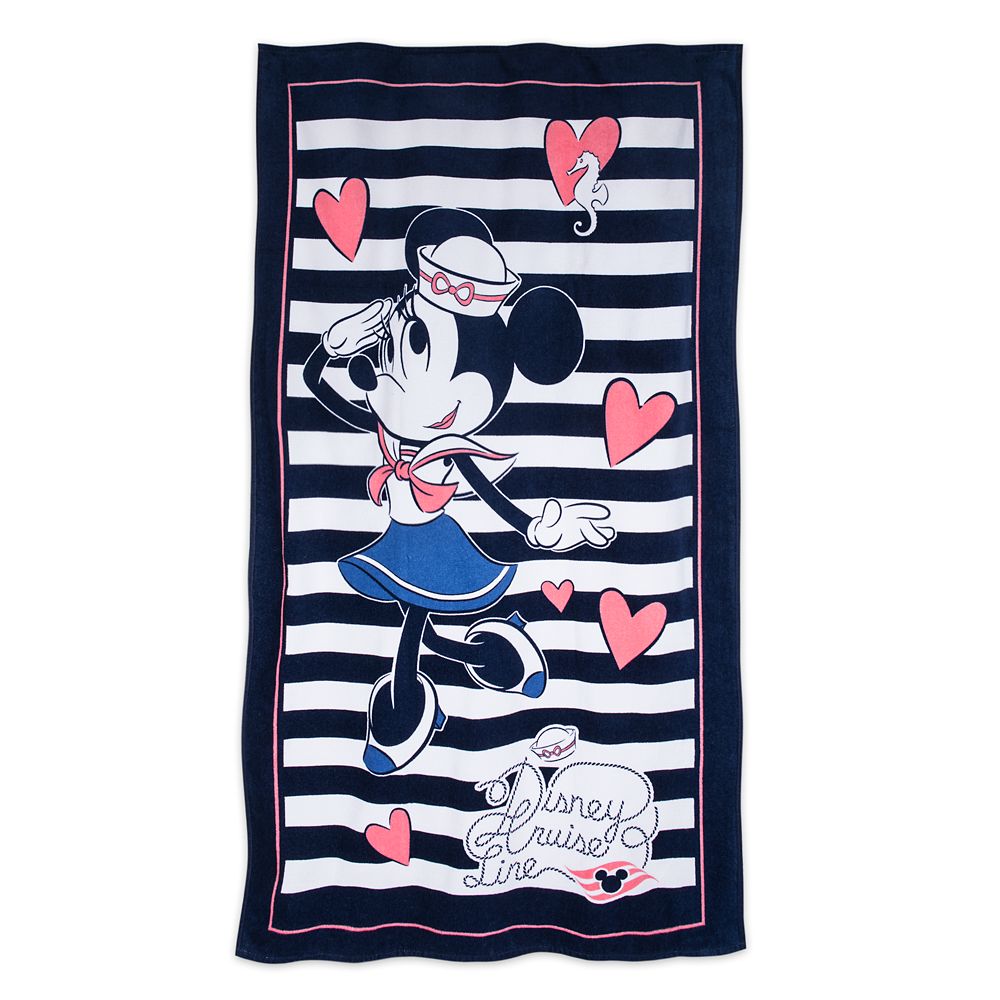 Sailor Minnie Mouse Beach Towel - Disney Cruise Line