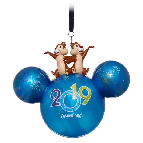 Mickey Mouse Icon Ball Ornament with Chip 'n Dale Figures – Disneyland 2019