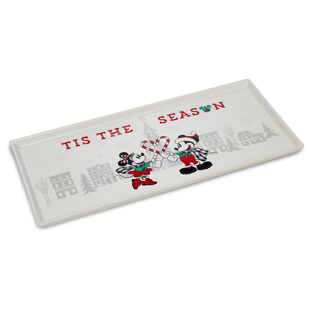 Mickey and Minnie Mouse Rectangular Holiday Platter