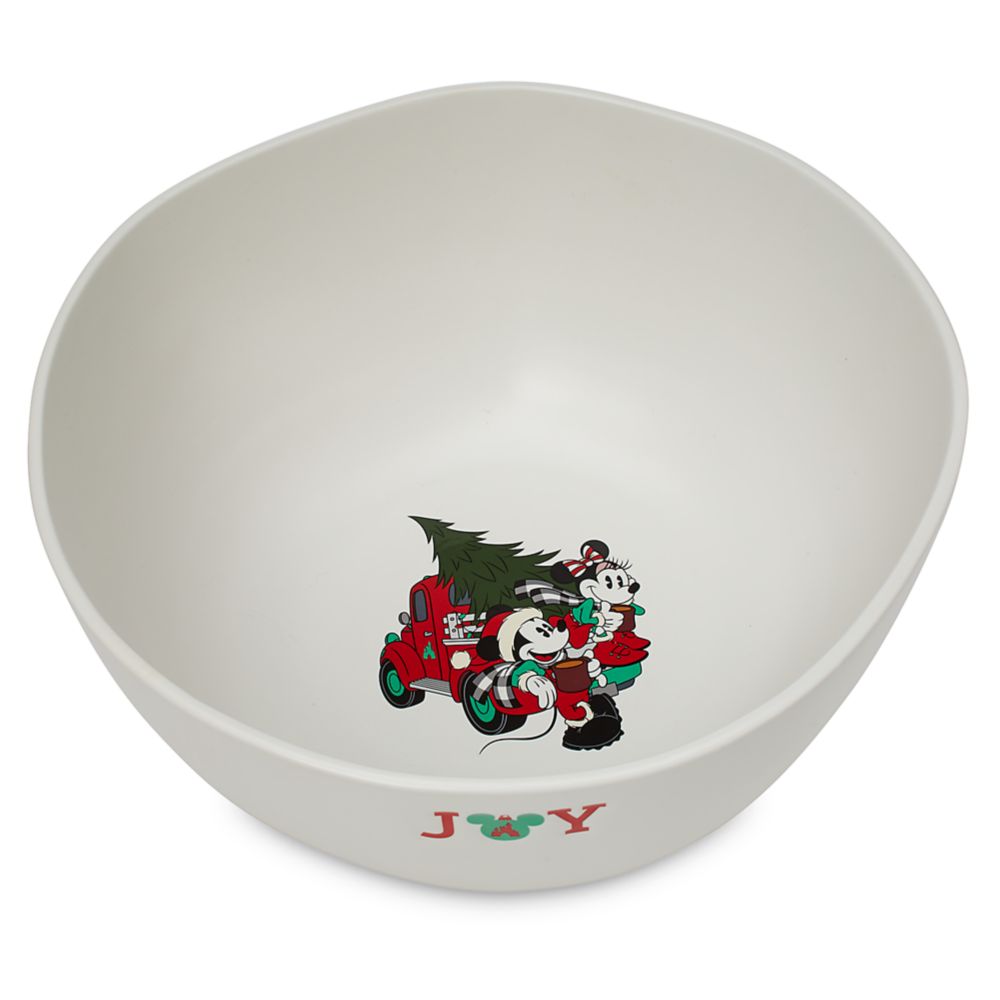 Mickey and Minnie Mouse Holiday Serving Bowl