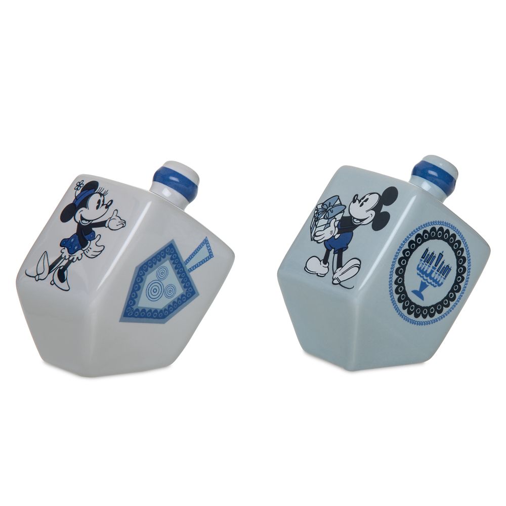 Mickey and Minnie Mouse Chanukah Dreidel Salt and Pepper Set