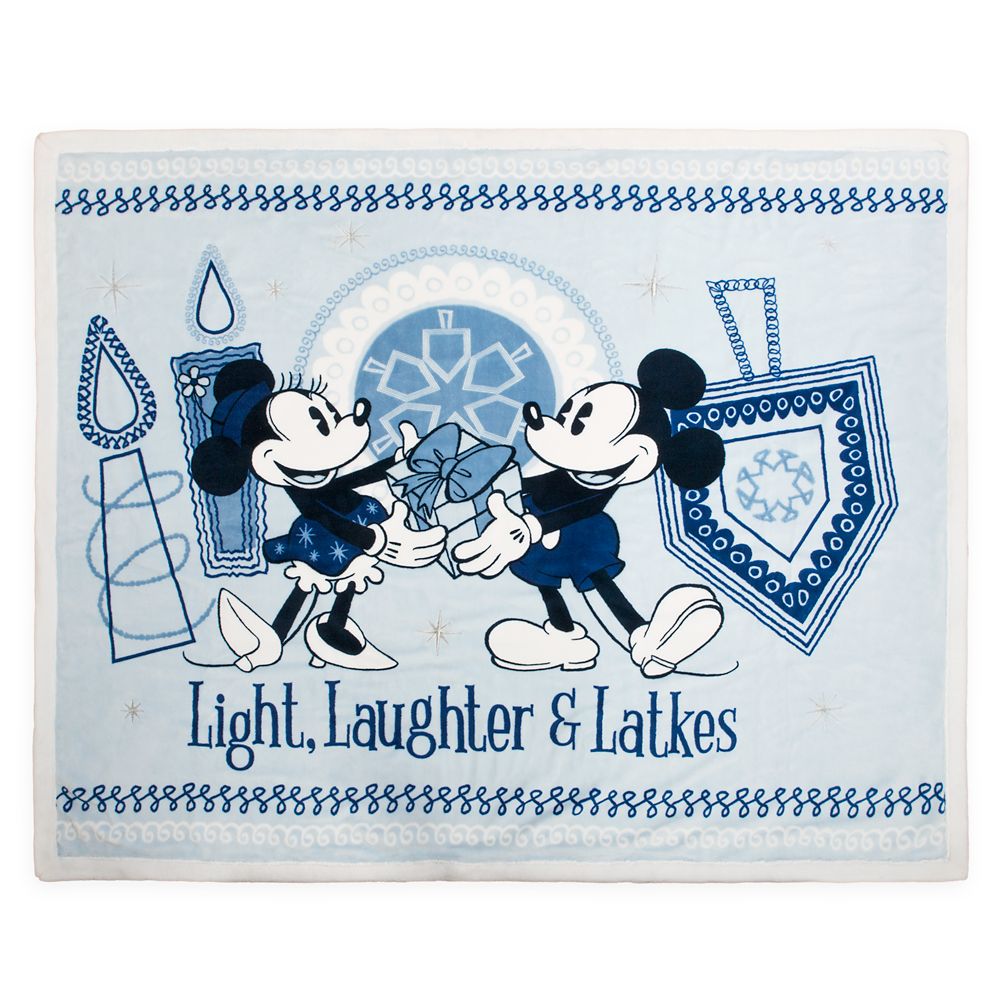 Mickey and Minnie Mouse Chanukah Fleece Throw