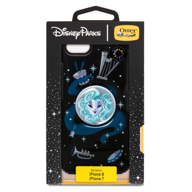 Custom inspired glow in the dark Haunted Mansion phone accessory Minnie Disney purple glitter badge reel keychain jewelry holder