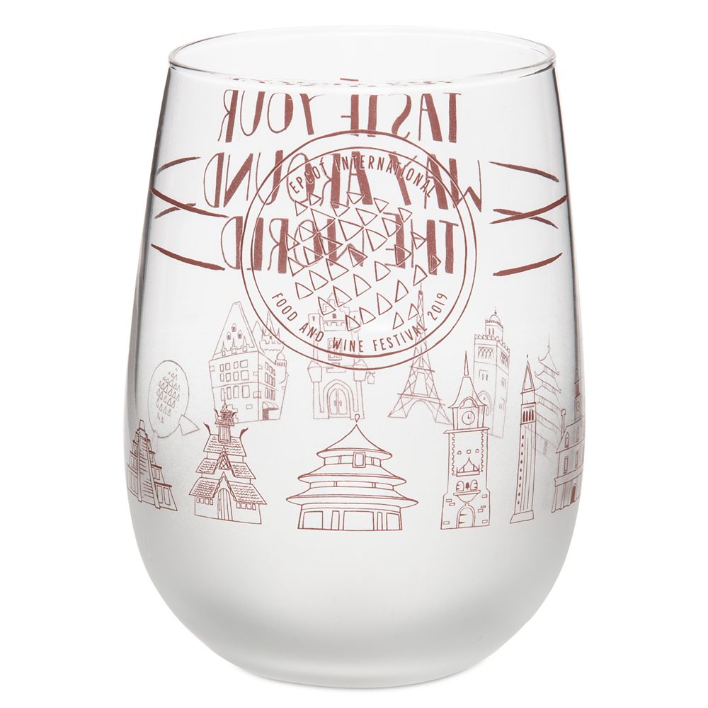 Epcot International Food and Wine Festival 2019 Stemless Wine Glass