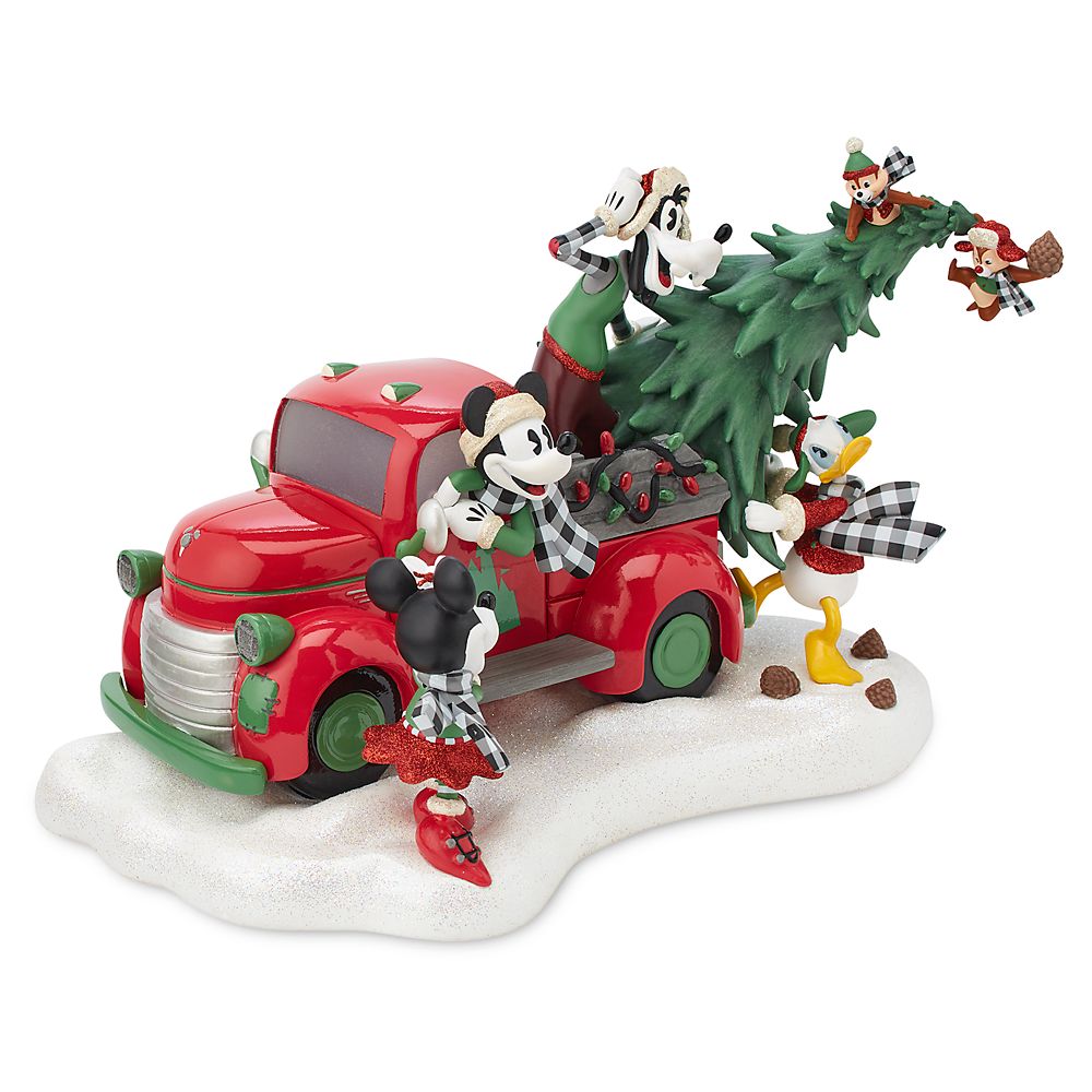 Mickey Mouse and Friends Light-Up Red Truck Holiday Figurine