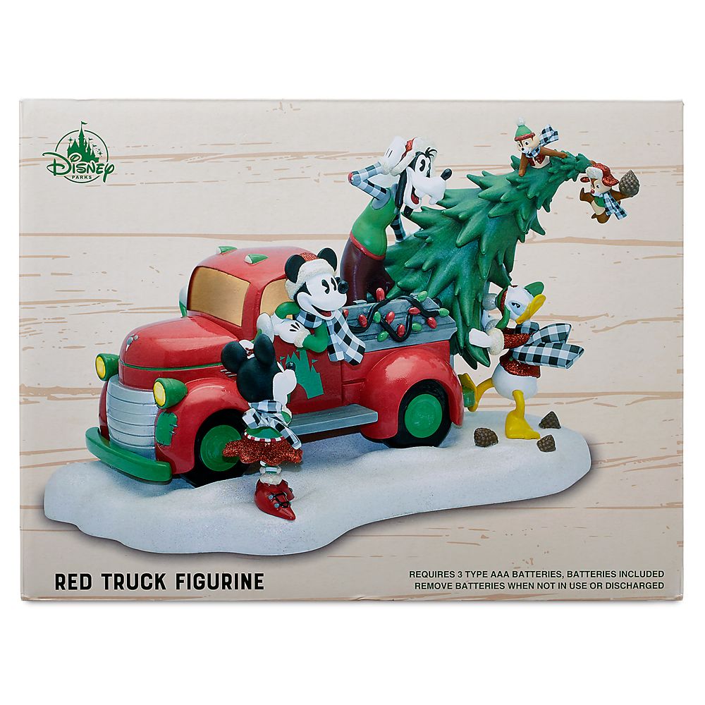 Mickey Mouse and Friends Light-Up Red Truck Holiday Figurine