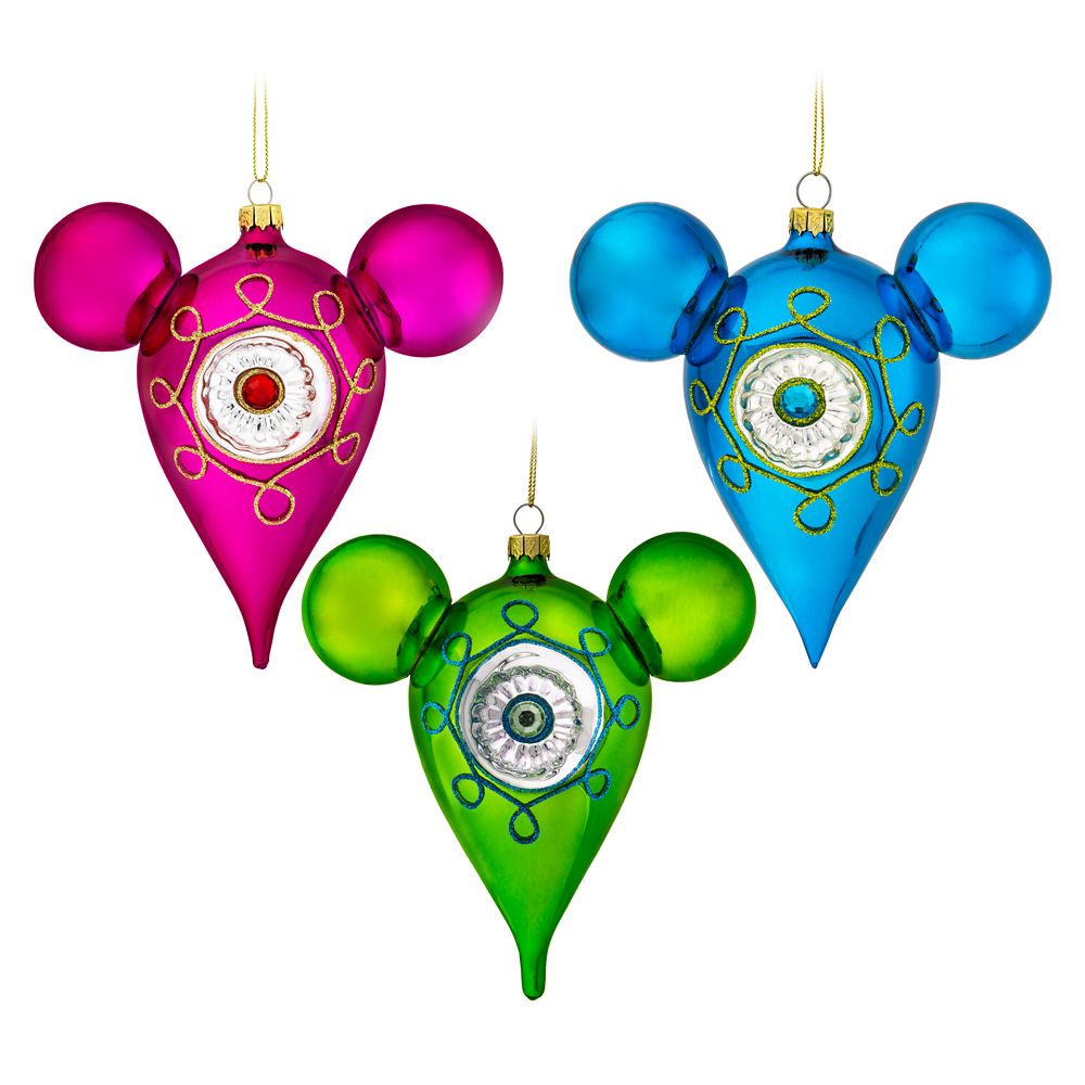 Mickey Mouse Icon Glass Drop Ornament